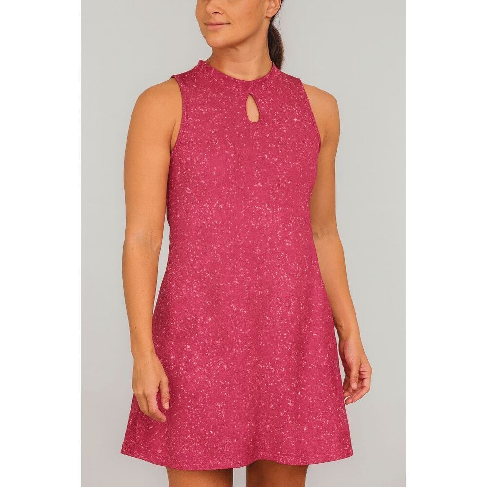 Bon Apple Tea Pink Sleeveless Dress M Keyhole Front & Back w/ Pockets